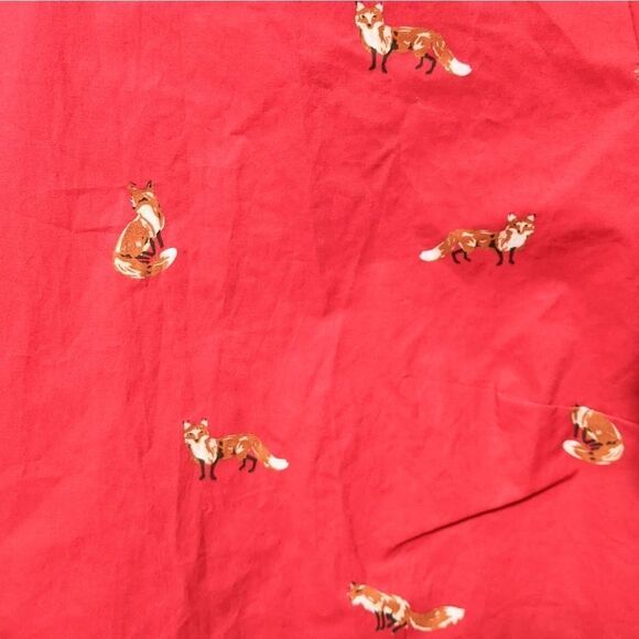 CHARTER CLUB Fox Print Cotton Button Up Shirt XXL - Picture 4 of 9